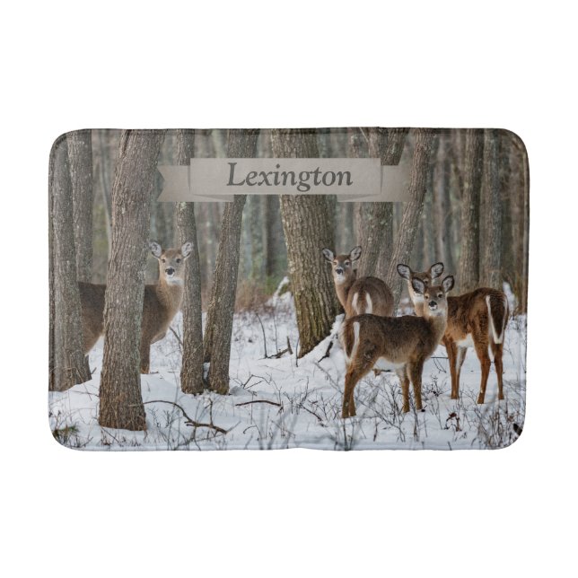 Winter Deer Bath Mat (Front)