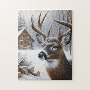 Winter deer/Buck art Jigsaw Puzzle