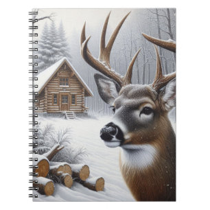 Winter deer/Buck art Notebook
