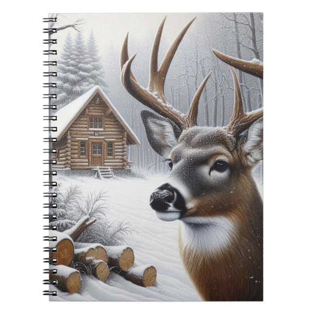 Winter deer/Buck art Notebook (Front)