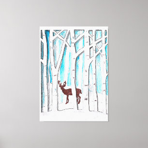 Winter Deer Canvas Print