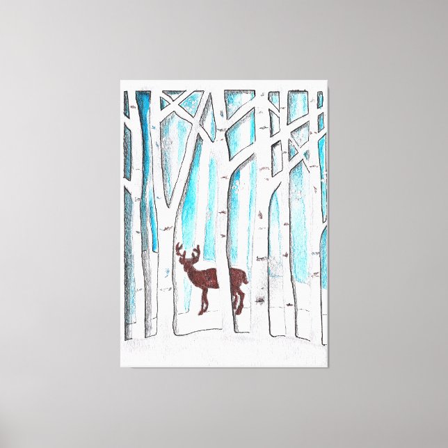 Winter Deer Canvas Print (Front)