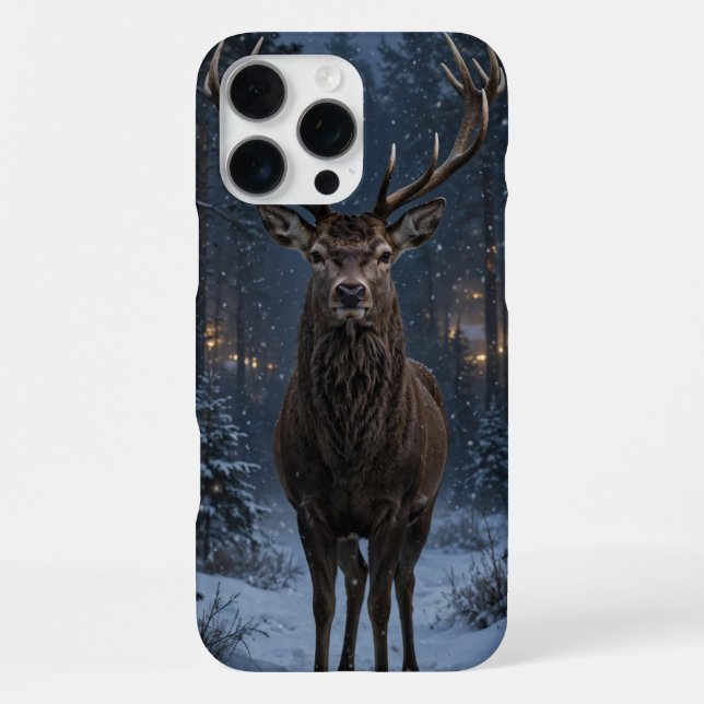 Winter Deer Forest iPhone Case (Back)