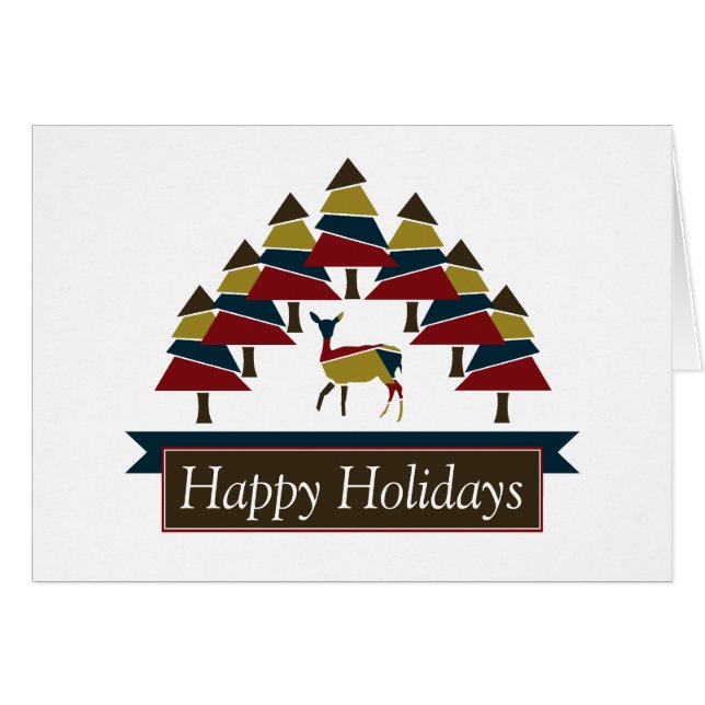 Winter Deer Forest Joyeuses Vacances (Devant horizontal)