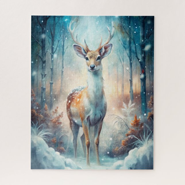 Winter Deer Puzzle (Vertical)