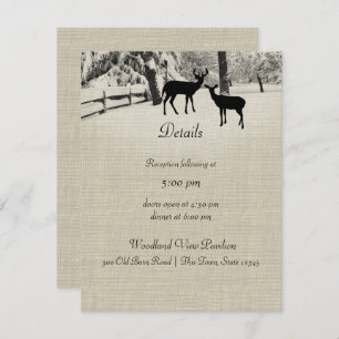 Winter Deer Reception Information Invitation