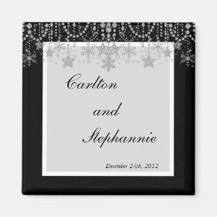 Winter Diamond Wedding Magnet Favour