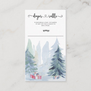 Winter diaper raffle ticket enclosure card