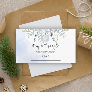 Winter diaper raffle ticket enclosure card