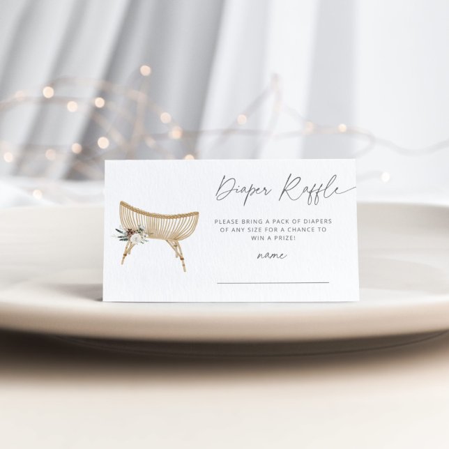 Winter diaper raffle ticket. Nursery diaper raffle Enclosure Card (Creator Uploaded)