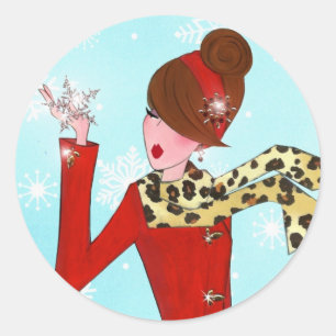 "Winter DIVA" Classic Round Sticker