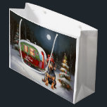 Winter Doberman Caravan Christmas Adventure  Large Gift Bag<br><div class="desc">Embrace the magic of a snowy winter night as a caravan glides gracefully through the moonlit landscape. The serene beauty of the glistening snow and the enchanting glow of the moon create a captivating scene,  promising an unforgettable Christmas adventure filled with warmth,  joy,  and cherished memories.</div>