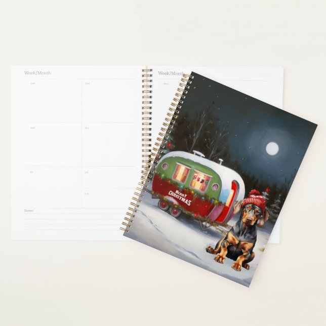 Winter Doberman Caravan Christmas Adventure  Planner (Display)