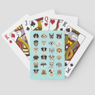 Winter Dog Faces Playing Cards