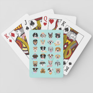 Winter Dog Faces Playing Cards