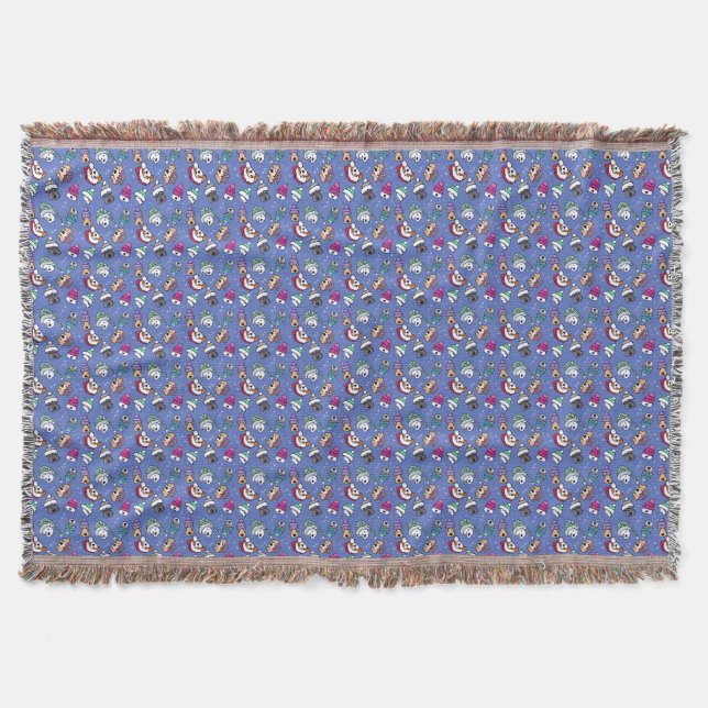 Winter Dog Trivet Throw Blanket (Front)