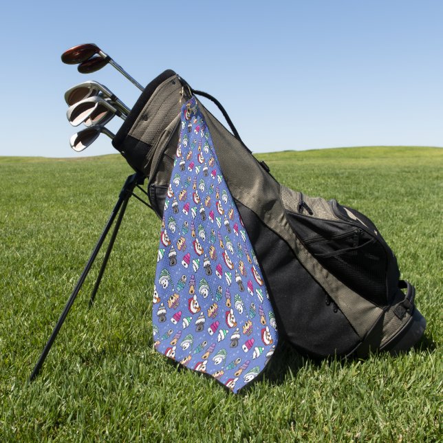 Winter Dogs Golf Towel (Green)