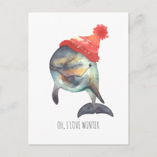 "Winter dolphin" postcard