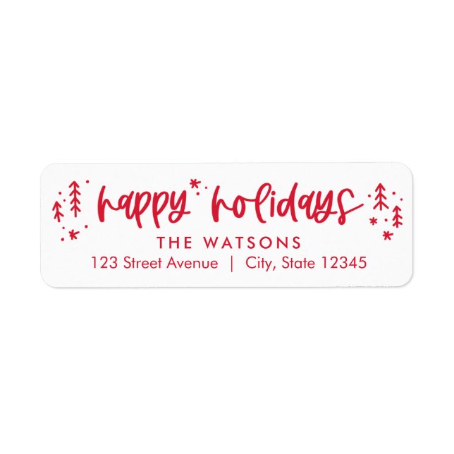 Winter Doodles Holiday Address Labels (Front)