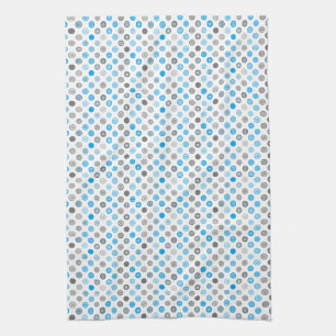 Winter Dot Pattern White Blue Grey Kitchen Towel