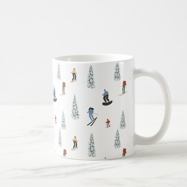 Winter Downhill Pattern Coffee Mug (Right)
