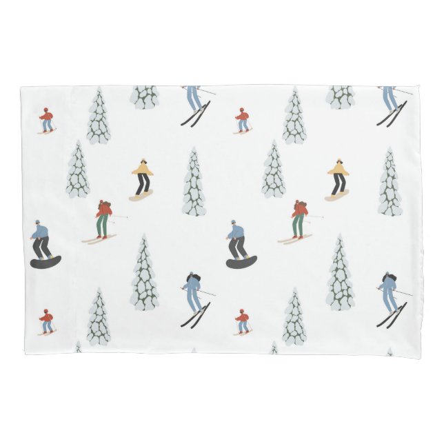 Winter Downhill Pattern Pillowcase (Front-Left)