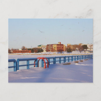 WINTER DOWNTOWN, GRAND HAVEN, MI.  USA. POSTCARD