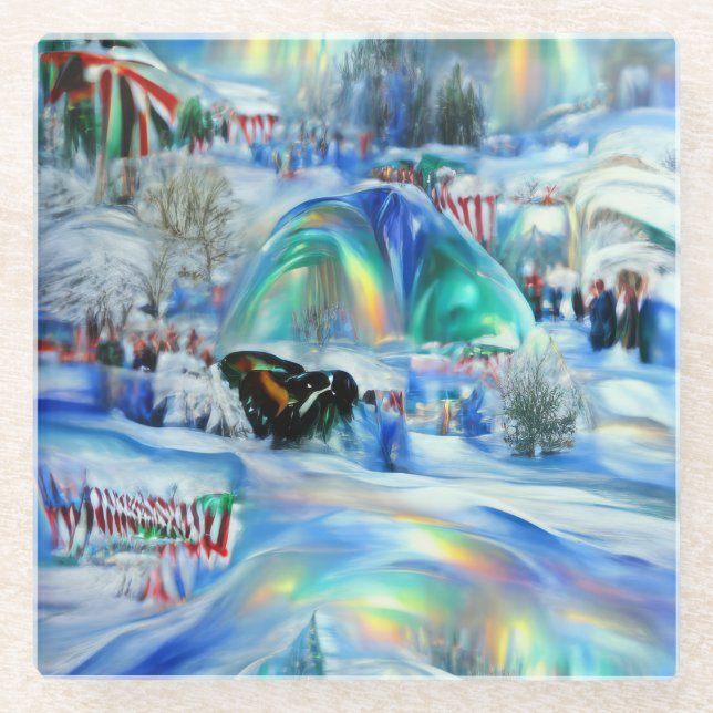Winter Dreamscape Glass Coaster (Front)