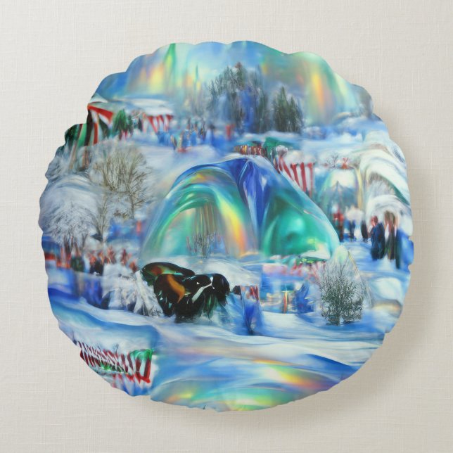 Winter Dreamscape Round Pillow (Front)