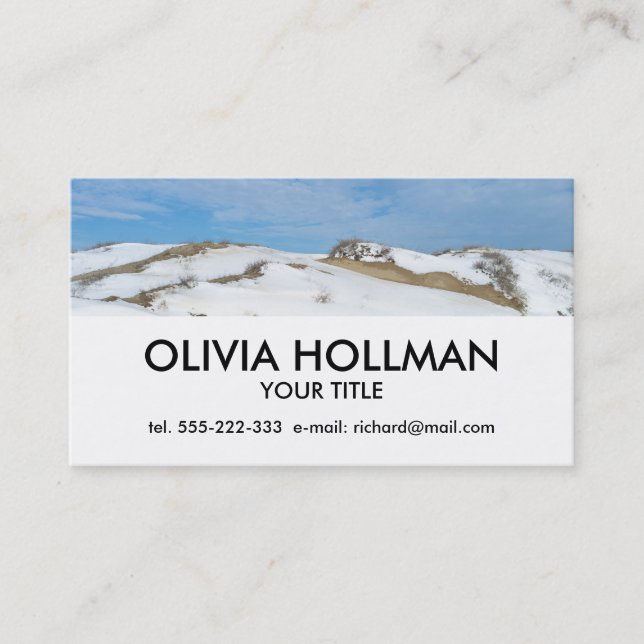 Winter dunes landscape business card (Front)