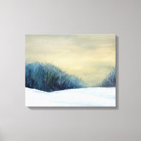 Winter dusk art painting