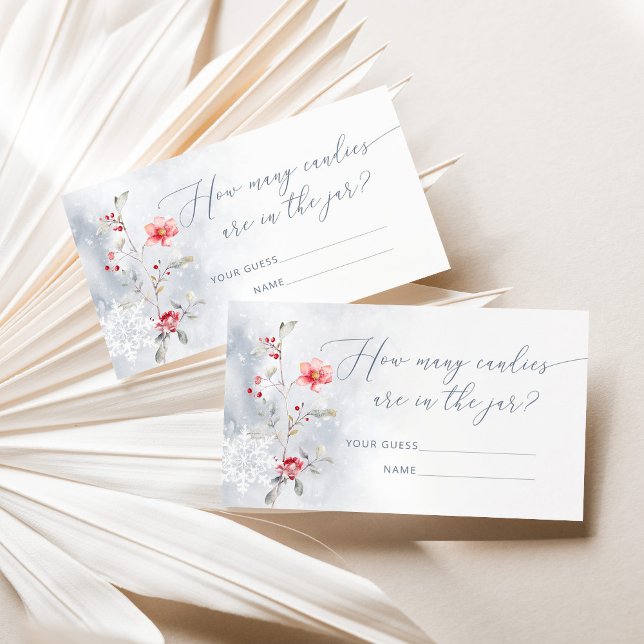 Winter dusty blue How many candies game Enclosure Card (Creator Uploaded)