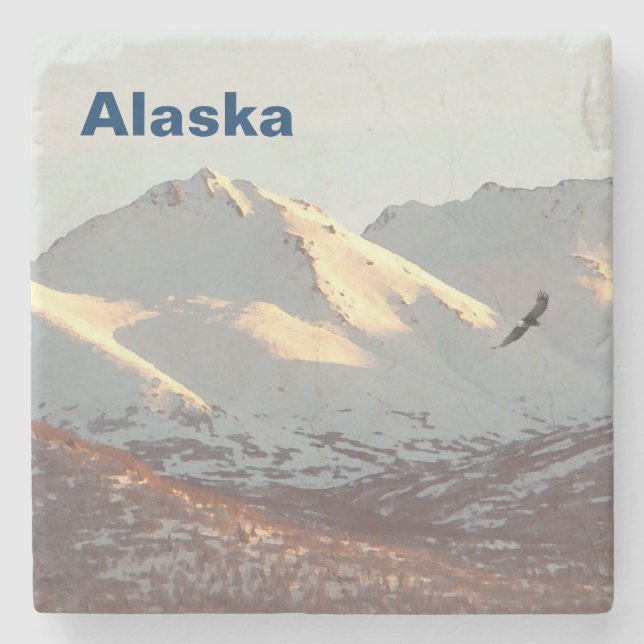 Winter Eagle Stone Coaster (Front)