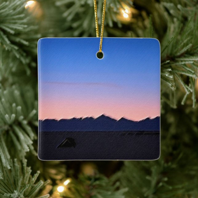 Winter early morning ceramic ornament (Tree)