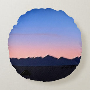 Winter early morning round pillow