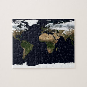 Winter Earth Geographical World Atlas Map Jigsaw Puzzle