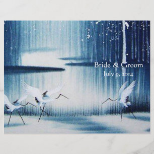 Winter Egrets Folded Wedding Program