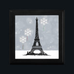 Winter Eiffel Tower, Snowflake Balloons Christmas Gift Box<br><div class="desc">This beautiful Paris themed holiday design features the Eiffel Tower in a snowy scene complete with snowflake balloons.</div>