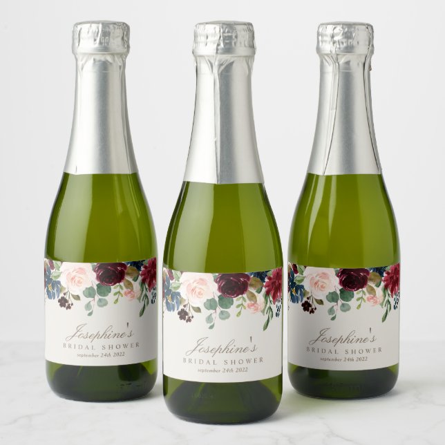 Winter Elegance Mini Sparkling Wine Bottle Labels (Bottles)