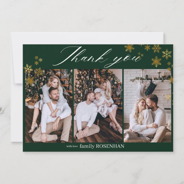 Winter Elegant 3 Photo Thank You (Front)