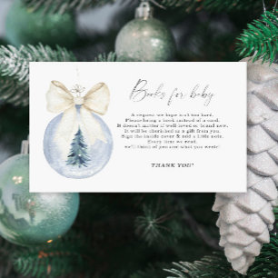 Winter elegant baby gender neutral book request enclosure card