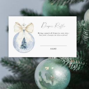 Winter elegant baby gender neutral diaper raffle enclosure card
