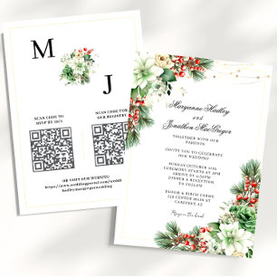Winter Elegant QR Code Wedding Invitation