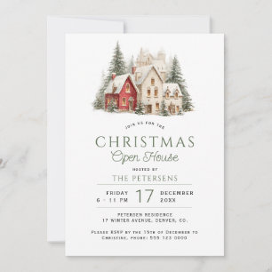 Winter elegant scenery Christmas open house Invitation