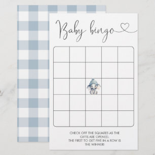 Winter Elephant Boy Baby  Bingo Game