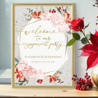 Winter Engagement Party Welcome Sign Gilded