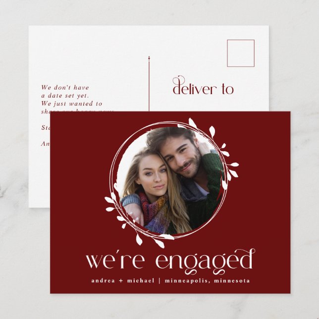 Winter Engagement Photo Announcement Wedding (Front/Back)