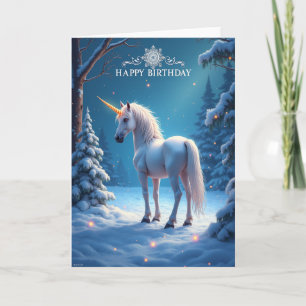 Winter Equine Birthday Card