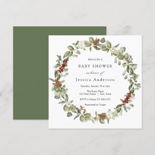 Winter Eucalyptus Baby Shower Invitation