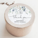Winter eucalyptus bridal shower classic round sticker<br><div class="desc">Winter eucalyptus bridal shower Classic Round Sticker.
Matching items available.</div>